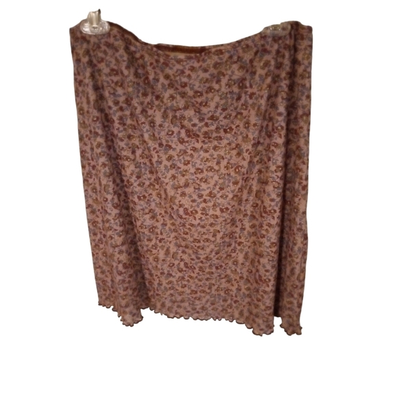 BoHo Floral Skirt Xhilaration Pull On Lined Mix Fabric Romantic Hippie Vibes XL - Picture 5 of 9